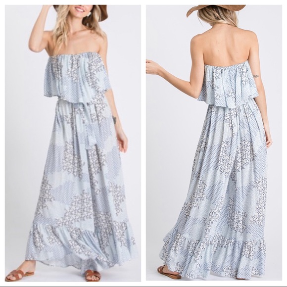 FLORAL PRINT FLOUNCE OFF THE SHOULDER JUMPSUIT - Picture 4 of 9